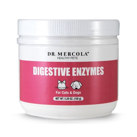Dr. Mercola Digestive Enzymes For Pets - Dietary Supplement For Cats & Dogs - Contains 5 Enzymes - 5.26 oz