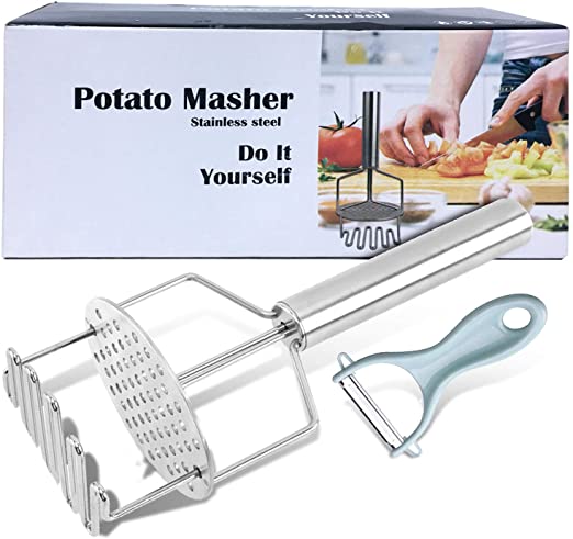 Potato Masher,Dual-Action Masher Kitchen Tool Handle Perfect For Mashed Potatoes Baby Food Vegetable Fruits Kitchen Baking
