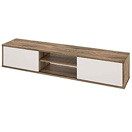 Bestar Fom 71" TV Stand in Rustic Brown and Sandstone