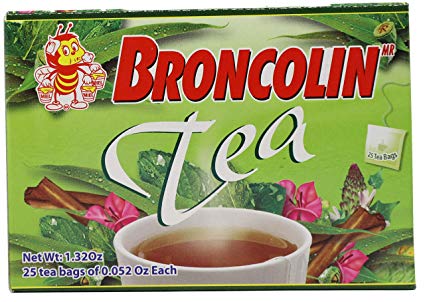 Broncolin Tea | Nutritional Herbal Tea Bags containing Honey and Plant Extracts; 25 Tea Bags