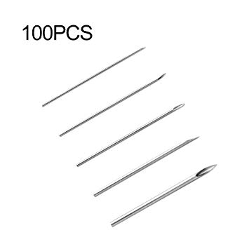 Gospire 100Pcs Mix Body Piercing Needles Sizes 12g 14g, 16g, 18g and 20g,Sterilized Disposable Packaging with Sterilizer Bag