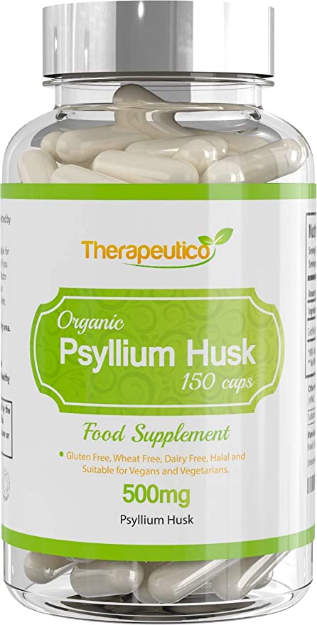 ORGANIC Psyllium Husk Capsules | 150 Veg Caps | 500mg | No Binders, Fillers, Additives | Digestion, Constipation Relief, Weight Loss | Made In UK | Certified Organic By Soil Association | Vegan