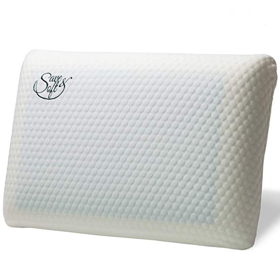 Memory Foam Pillow with Cooling Gel - Prevents Back Neck Pain   Free Bamboo Washable Cover Aloe Vera - for Back Stomach Side Sleepers Men Women - Aids Cervical Pain and Soreness Standard
