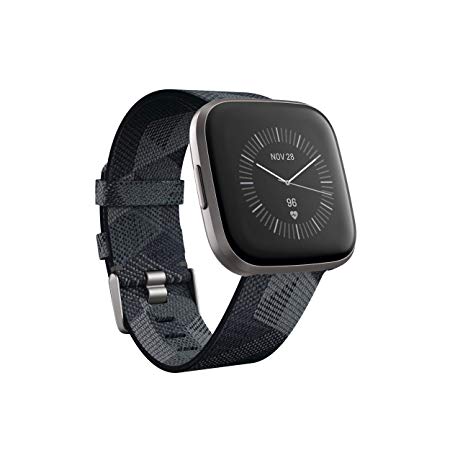 Fitbit Versa 2 Special Edition Health & Fitness Smartwatch with Heart Rate, Music, Alexa Built-in, Sleep & Swim Tracking, Smoke Woven/Mist Grey, One Size (S & L Bands Included)