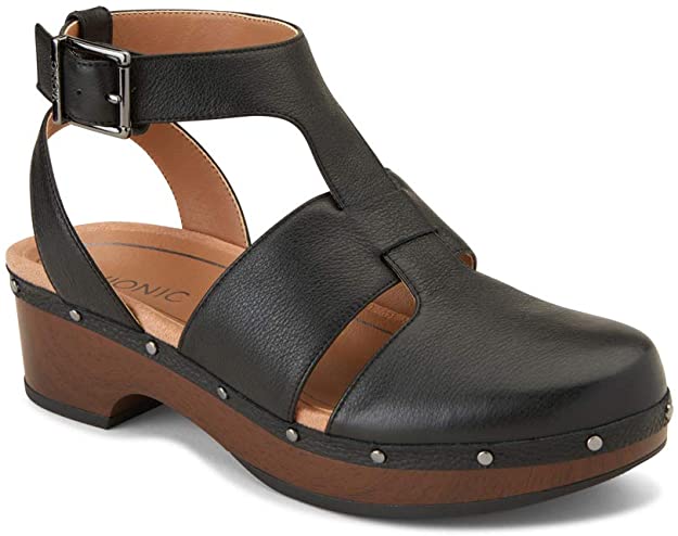 Vionic Women's Day Faye T-Strap Casual Clog - Ladies Clog with Concealed Orthotic Support