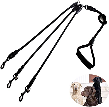 Heyllou 3 in 1 Durable Nylon Dog Leash with Padded Handle, 360° Swivel No Tangle Climbing Rope Removable Pet Traction Rope, Lead for Medium Large Dogs