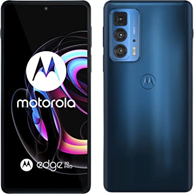 Motorola Edge 20 Pro, 6.7 Inch 144Hz HDR10  OLED, Qualcomm Snapdragon 870, TurboPower, 108MP Camera, 50x Super Zoom, 4500 mAH Battery, Dual SIM, 256GB, Android 11, Midnight Blue