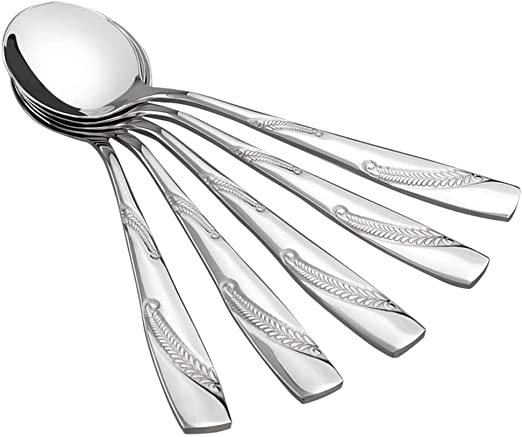Nicesh 16-Piece Stainless Steel Round Soup Spoons