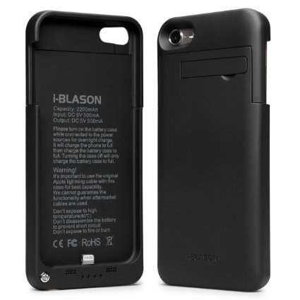i-Blason Rechargeable Battery Slider Case with Apple 8-Pin Lightning Charging Connectors for iPod touch 5S, Black