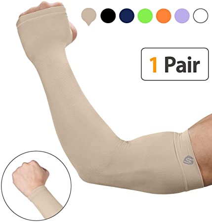 SHINYMOD Arm Sleeves，Men Women Warmer（Cooling） Gloves Compression UV Protective UPF 50 Sports Running Golfing Cycling Working Out Basketball Football Tatoo Arm Covers.