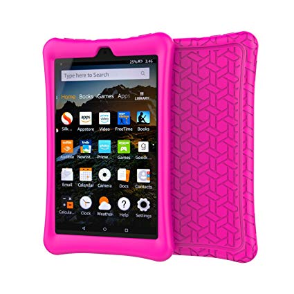 BMOUO Case for All-New Amazon Fire HD 8 Tablet (7th and 8th Generation, 2017 and 2018 Release) - Light Weight Shock Proof Soft Silicone Back Cover for Fire HD 8, Rose