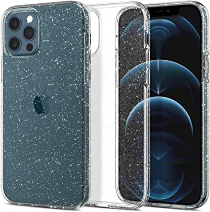 Spigen Liquid Crystal Glitter Works with Apple iPhone 12 Case/iPhone 12 Pro Case (2020) - Crystal Quartz