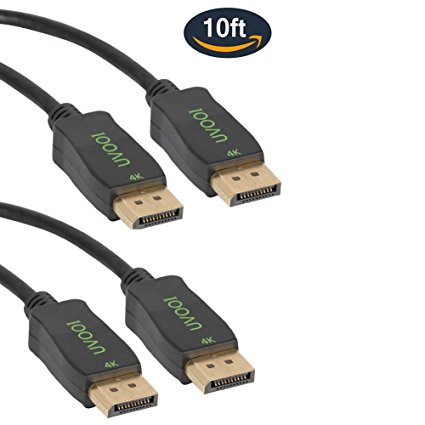 Display Port Cable 10 feet 2-Pack,UVOOI 10feet Displayport to DP 1.2 Cable Gold Plated - 4k 60HZ