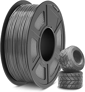 SUNLU TPU Filament 1.75mm Flexible 3D Printer Filament 1KG, 95A Soft 3D Printing Filament fit Most FDM 3D Printers, Dimensional Accuracy  /- 0.03mm, 95A Flexible Filament TPU, 1kg (2.2lbs), Grey