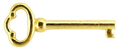 Hollow Barrel Brass Plated Skeleton Key for Antique Cabinet Doors, Grandfather Clocks, Dresser Drawers - Furniture Hardware | KY-2 (1)