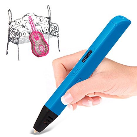 SOYAN 3D Arts & Crafts Drawing 3D Printing Pen Doodle Printer Pen with FREE 30G ABS Filament ¡­ (Blue(With OLED Display))