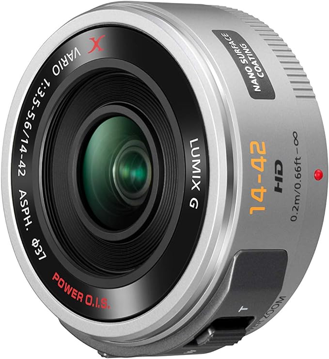 PANASONIC LUMIX G X Vario Power Zoom Lens, 14-42mm, F3.5-5.6 ASPH., Mirrorless Micro Four Thirds, POWER Optical I.S., H-PS14042S (SILVER)