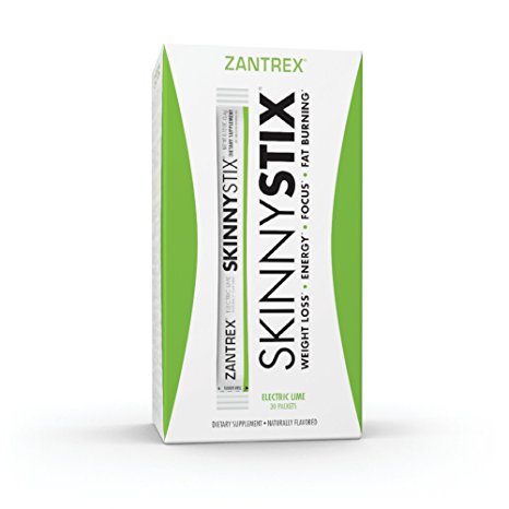ZANTREX SkinnyStix - Dietary Supplement Powder Mix to Curb Cravings and Appetite, More Energy, Reach Weight-Loss Goals, Great Taste, Electric Lime, (30 count)