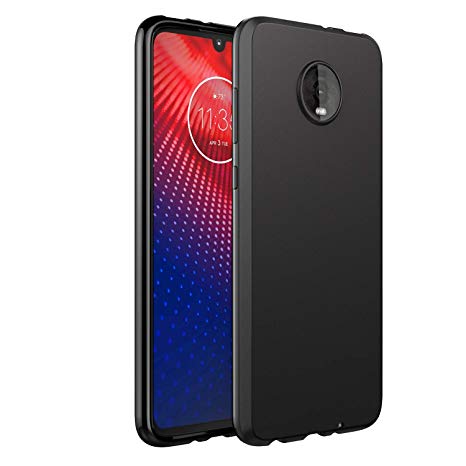 EasyAcc Slim Case for Moto Z4, Matte Black Ultra Thin Fit TPU Phone Cases Finish Profile Soft Back Protective Cover Compatible with Motorola Moto Z4