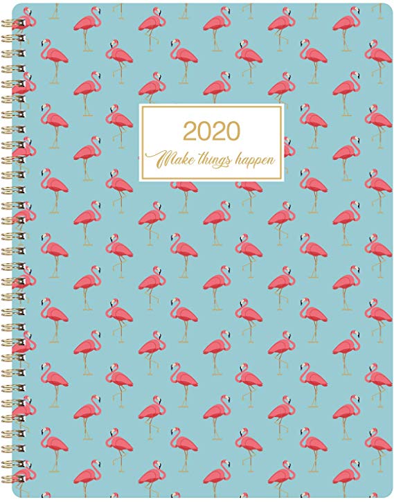 2020 Planner - Weekly & Monthly Planner 2020 with Premium Thick Paper, 8.5" x 11", January 2020 - December 2020, Twin-Wire Binding with White Paper and Flexible Cover with Pink Pattern