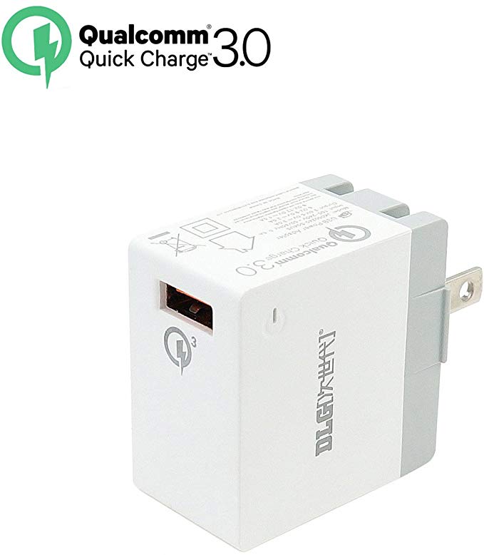 DLG Quick Charge 3.0 USB 18W Wall Charger Mini Travel Charger Adapter with QC 3.0 for Galaxy S7/S6/Edge/Note 4/5,Nexus 6,LG G5, iPhone, iPad & More/Qualcomm Certified