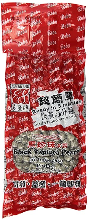 E-Fa Brand Bubble Tea Black Tapioca Pearl 2.2LB - PACK OF 3