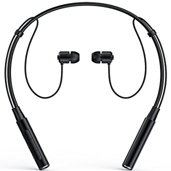 Bluetooth Headphones, Senbowe™ Wireless Neckband Bluetooth Headset V4.1 Stereo Noise Cancelling Sweatproof Sports Earbuds with Mic, Magnet Attraction(Black)