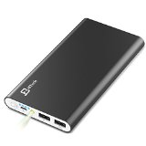 Power Bank JETech 10000mAh 2-Output Portable External Power Bank Battery Charger Pack for iPhone 654 iPad iPod Samsung Devices Smart Phones Tablet PCs 10000mAh Black