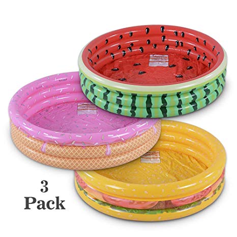 Kiddie Pool, Watermelon Hamburger Ice Cream Inflatable Pool, Water Pool in Summer, Pit Ball Pool of 45 Inches