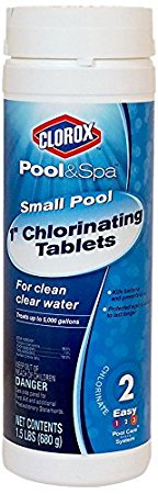 Clorox Pool&Spa 60001CLX Small Pool 1-Inch Chlorinating Floater Tablets, 1.5-Pound