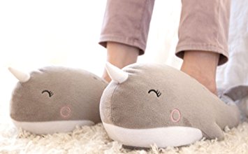 Narwhal Heated Footwarmers Slippers