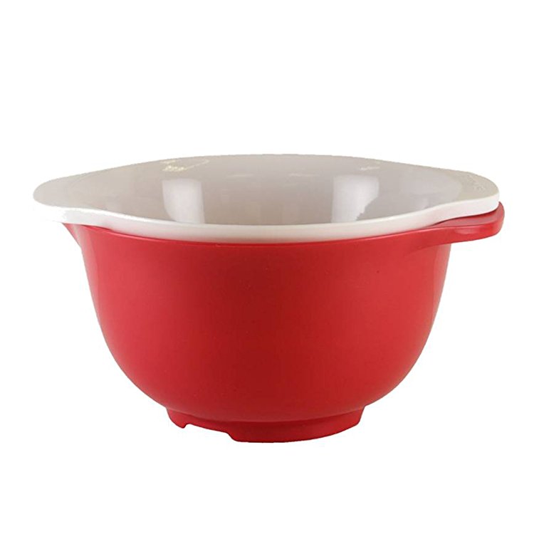 Farberware Professional Bowl and Colander Set, Red/White