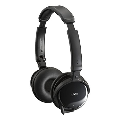 JVC Noise Cancelling Foldable Headphones for iPod / iPhone / MP3 Devices - Black