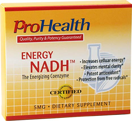 ProHealth Energy NADH (5 mg, 90 tablets) - Boost Energy, Mental Clarity, Alertness and Concentration | Unique Cellulose Matrix Coating for Enhanced Absorption | Gluten Free | Dairy Free | Vegetarian