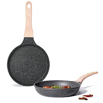 Carote Non Stick Induction Cookware Set, 2 Pcs Granite Pan&Tawa Set (20cm Frying pan 20cm dosa tawa), Set Combo, Safe to Use, PFOA Free, 5 Layers