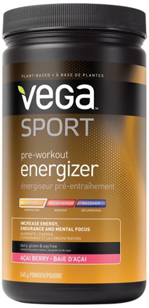 Vega Sport Pre-Workout Energizer, Acai Berry, Tub