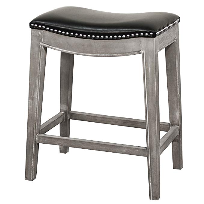 New Pacific Direct 198625B-23 Elmo Bonded Leather Counter Stool Furniture, Black