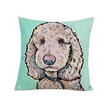 wintefei Cartoon Dog Waist Throw Cushion Cover Linen Pillow Case Home Sofa Decor? -2#