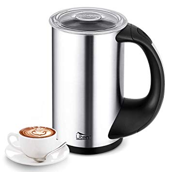 Milk Frother Automatic Milk Steamer and Warmer with Hot or Cold Milk Function Stainless Steel Electric Liquid Heater Foam Maker for Coffee, Cappuccino, Macchiato and Latte