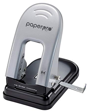 PaperPro Indulge 40 Reduced Effort 2-Hole Punch, 40 Sheets, Multilingual Packaging, Silver (2344)