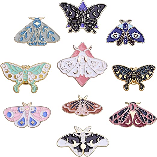 Yolev Butterfly Enamel Pins Set Cool Enamel Lapel Pins Brooches Cute Animal Enamel Pins Set Pins Badges Steampunk Badge Jewelry for Backpacks Clothes Caps