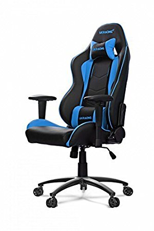 AKRacing Nitro Series Premium Gaming Chair with High Backrest, Recliner, Swivel, Tilt, Rocker and Seat Height Adjustment Mechanisms with 5/10 warranty Blue