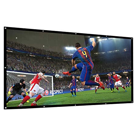 Abdtech 100 Inch Projection Screen Foldable HD Portable Indoor Outdoor Movie Screen 16:9 4K Projection Screen Ideal for Home Theater Cinema Backyard Movie Camping Games Party Office