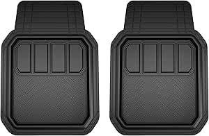 Armor All 2-Piece Deep-Tray Floor Mats, All-Weather Car Floor Mats, Trim-to-Fit Floor Mats for Cars, Trucks, and SUVs, All-Season Vehicle Floor Liner, Automotive Floor Mats - Black