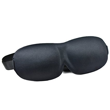 AUVON iSleep Eye Mask for Sleeping, Contoured & Comfortable 3D Eye Mask with Deep Molded Eye Cup and 99% Light Blocking Performance for Naps, Insomnia, Dry-eye Sufferers and More (Black)