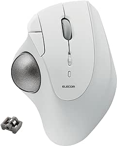 ELECOM Ergonomic Comfort Design Trackball IST Bluetooth 5.3, Super-Smooth Tracking with Roller Ball Bearing, 36mm Ball, Thumb control, Compatible for Windows, PC, Mac, iPadOS, and Android (M-IT11BRWH)