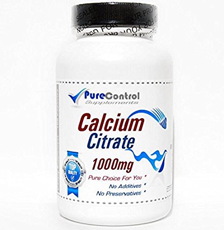 Calcium Citrate 1000mg // 200 Capsules // Pure // by PureControl Supplements