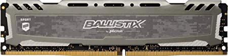 Ballistix Sport LT 8GB Single DDR4 3200 MT/s (PC4-25600) CL16 SR x8 DIMM 288-Pin Memory - BLS8G4D32AESBK (Gray)