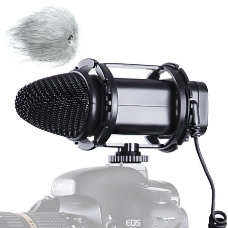 BOYA BY-V02 Camera Stereo Condensor Microphone for DSLR Canon 5D2 5D Mark III 6D 600D Nikon D800 D800E D810 D600 D300 D7000 Camcorder Audio Recorders
