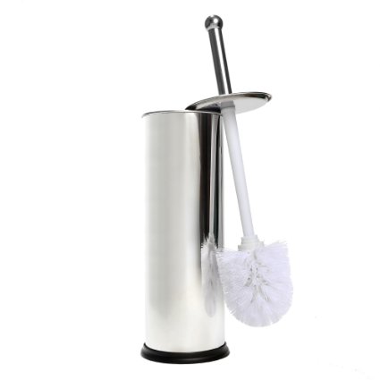 Home Intuition Chrome Toilet Brush With Holder and Drip Cup